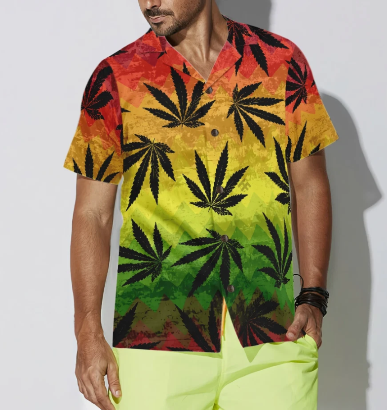 Marijuana Leaf Rasta Hawaiian Shirt