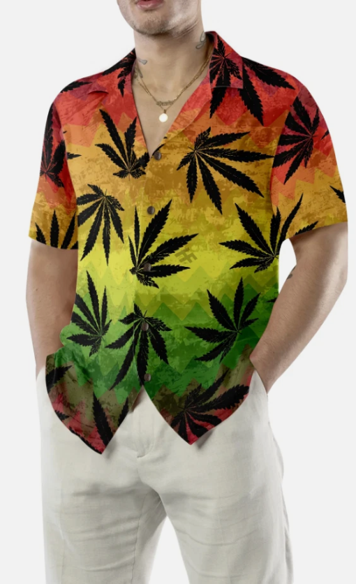 Marijuana Leaf Rasta Hawaiian Shirt