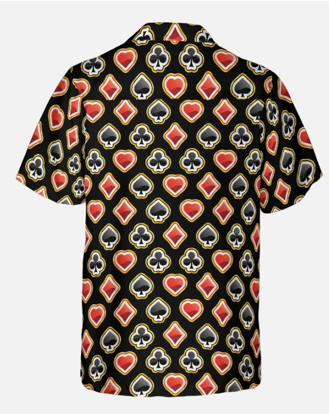 Casino Poker Black Background Hawaiian Shirt