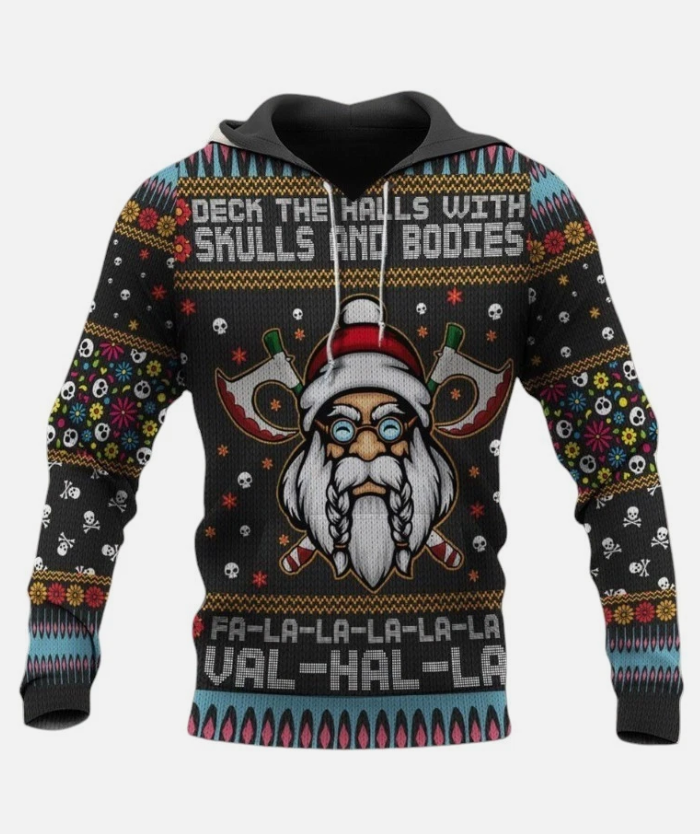 Viking Merry Xmas Hoodie Sweatshirt, Viking Hoodies, Christmas Viking Sweatshirt