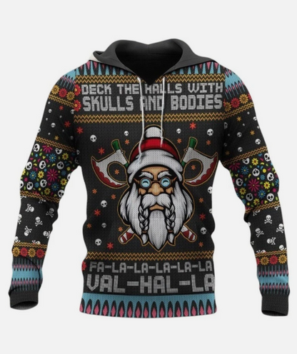 Viking Merry Xmas Hoodie Sweatshirt, Viking Hoodies, Christmas Viking Sweatshirt