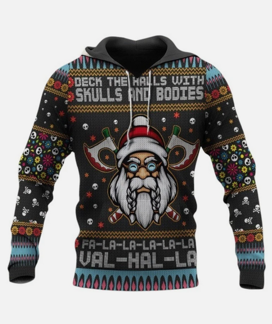 Viking Merry Xmas Hoodie Sweatshirt, Viking Hoodies, Christmas Viking Sweatshirt