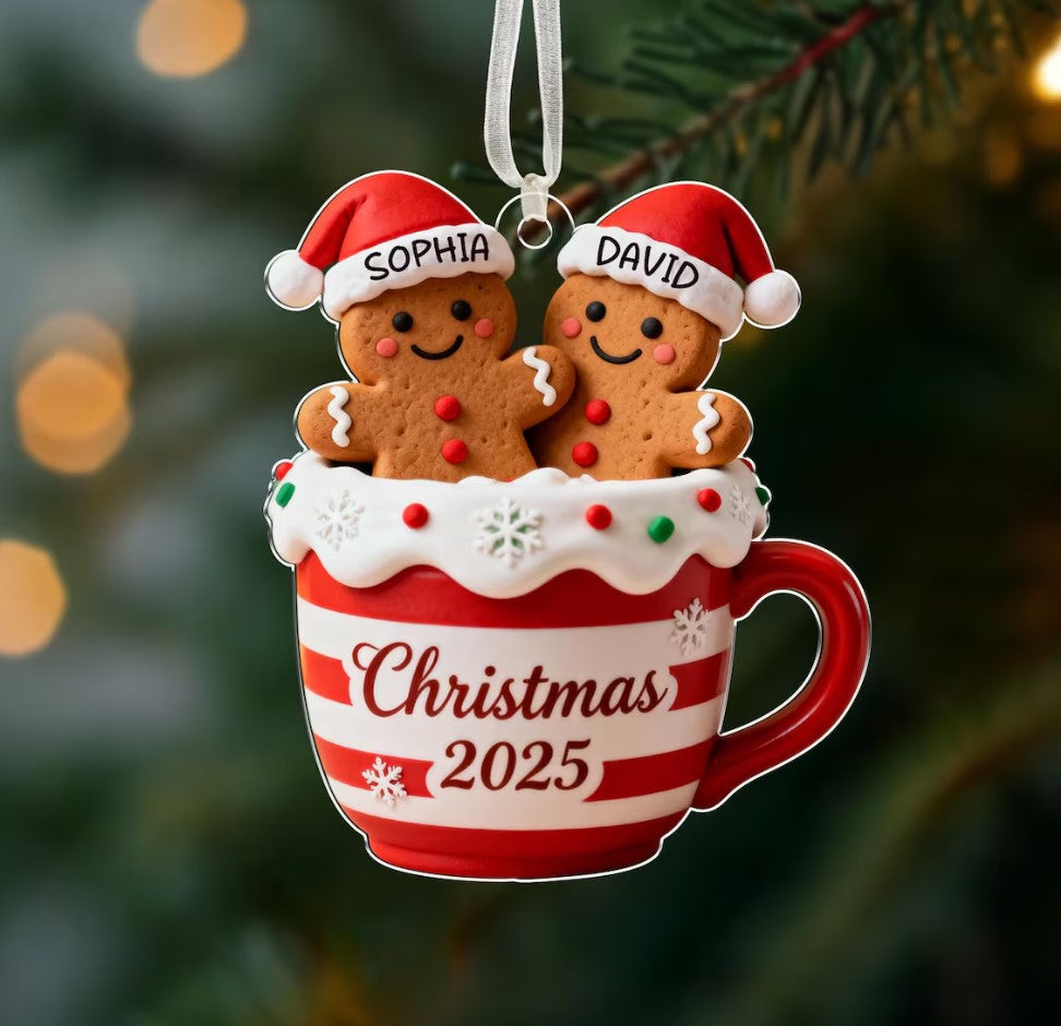 Personalized Couple Christmas Tree Ornament, Gingerbread Ornament, Together Ornaments, Xmas Gift For Couples, Christmas Gift For Her Him