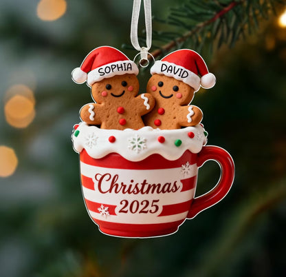 Personalized Couple Christmas Tree Ornament, Gingerbread Ornament, Together Ornaments, Xmas Gift For Couples, Christmas Gift For Her Him