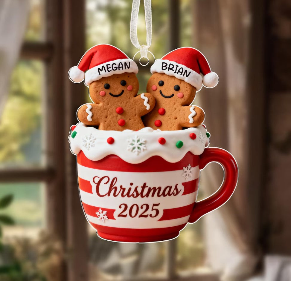 Personalized Couple Christmas Tree Ornament, Gingerbread Ornament, Together Ornaments, Xmas Gift For Couples, Christmas Gift For Her Him