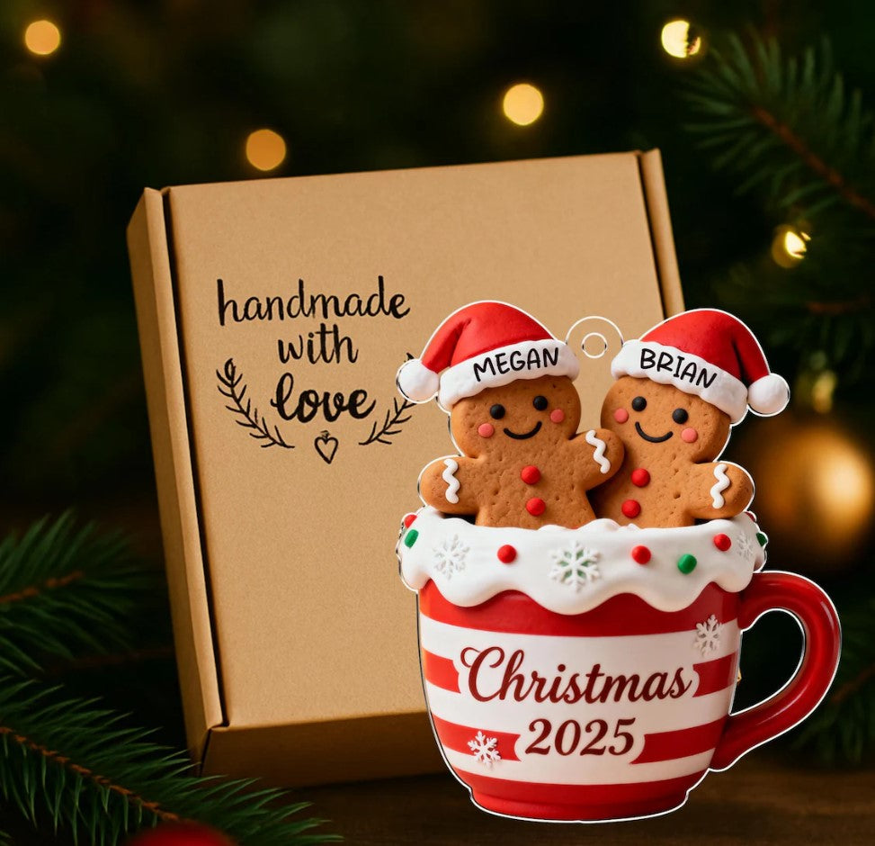 Personalized Couple Christmas Tree Ornament, Gingerbread Ornament, Together Ornaments, Xmas Gift For Couples, Christmas Gift For Her Him