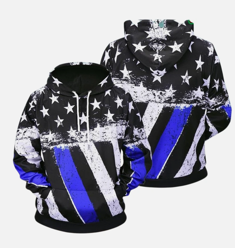 USA Blue And White American Flag 3D All Over Print Hoodie