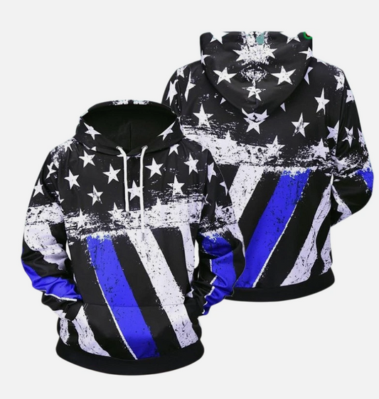 USA Blue And White American Flag 3D All Over Print Hoodie