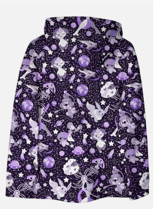 Mewtwo Hoodie, Galaxy Eevee Hoodie, Cute Kawaii Space Hoodie