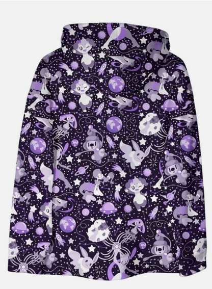Mewtwo Hoodie, Galaxy Eevee Hoodie, Cute Kawaii Space Hoodie