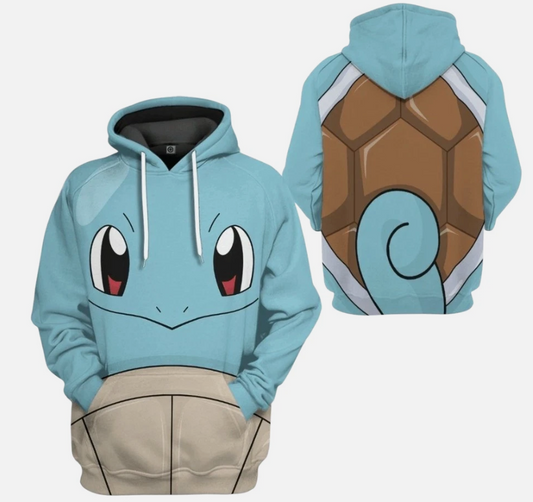 3D Squirtle T-shirt Zenigame All Over Print Hoodie