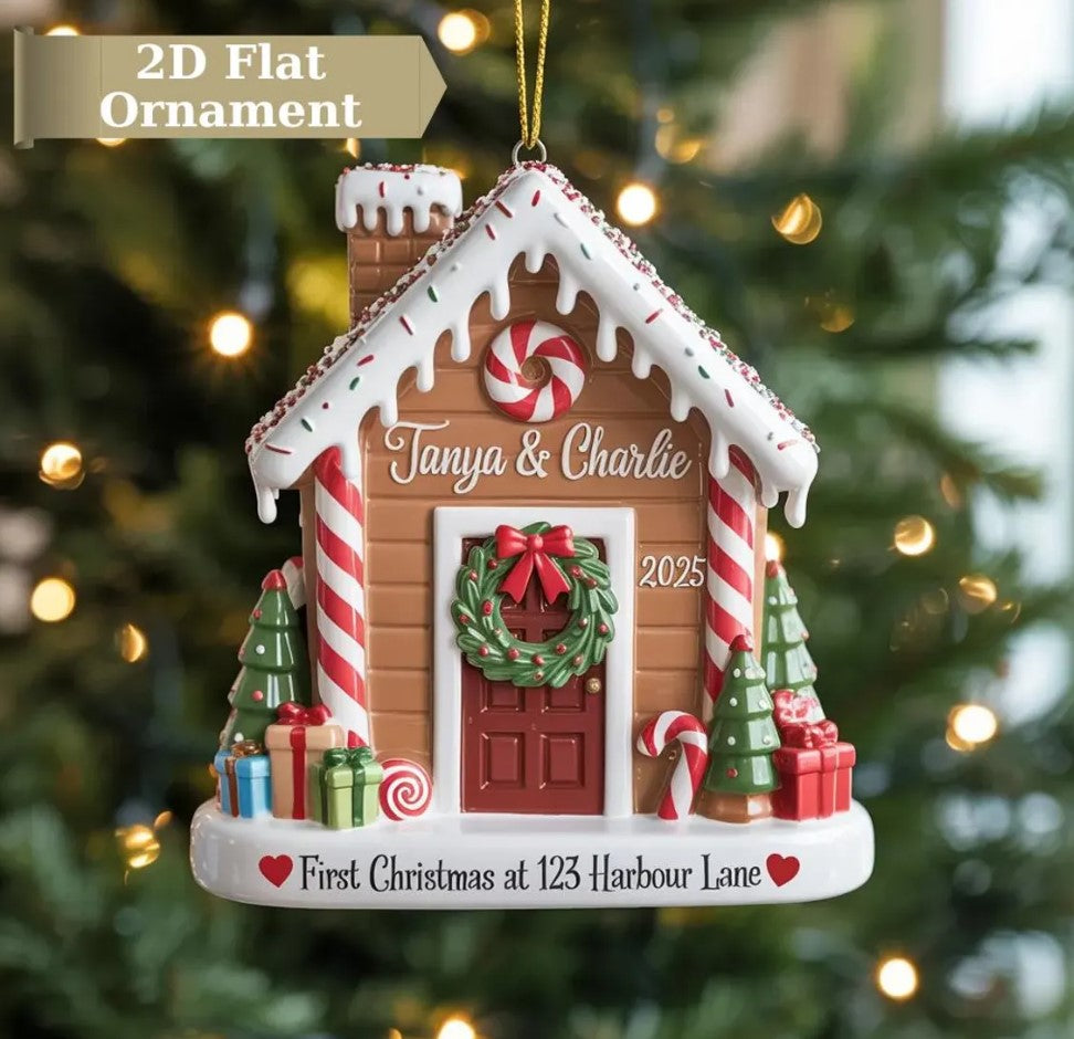 First Christmas in Our New Home Ornament, New Home Gingerbread Acrylic Ornament, New House Christmas Ornament 2025, Housewarming Bauble Gift