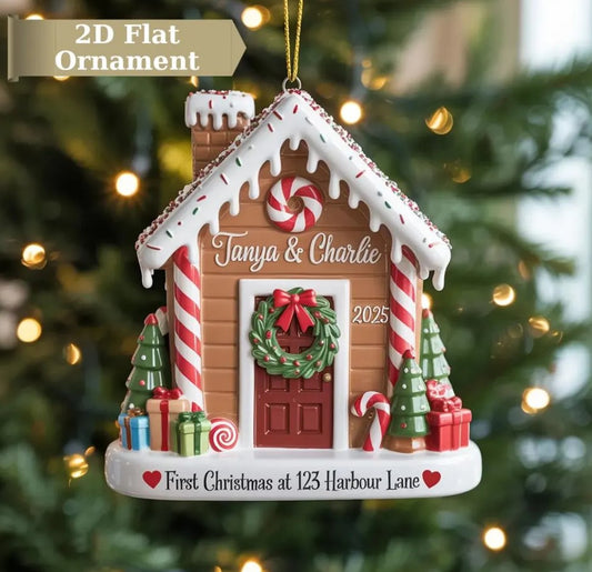First Christmas in Our New Home Ornament, New Home Gingerbread Acrylic Ornament, New House Christmas Ornament 2025, Housewarming Bauble Gift
