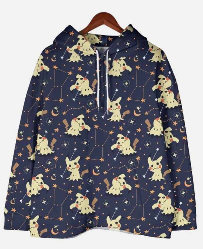 Mimikyu Hoodie Shirt, Cute Unisex Hoodie, Graphic Hooded Pullover Sweatshirt wit