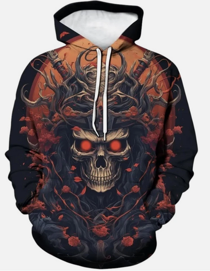 Gothic Raven Skull Hoodie