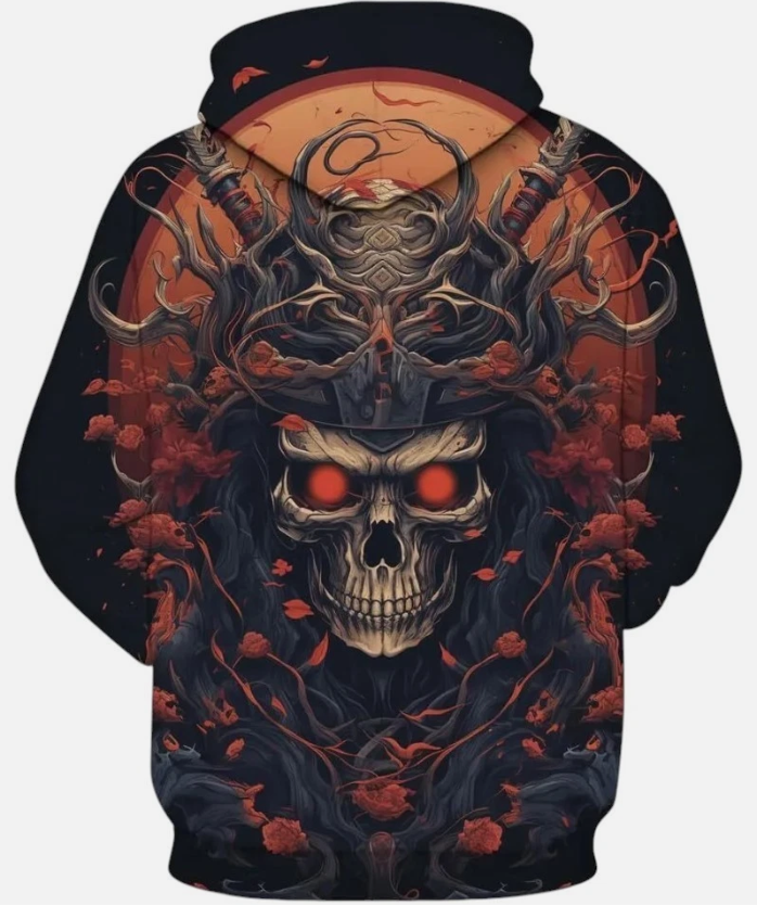 Gothic Raven Skull Hoodie
