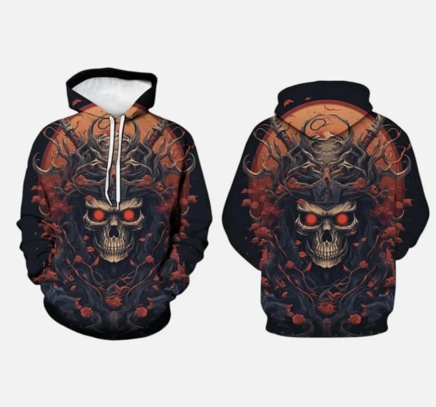 Gothic Raven Skull Hoodie