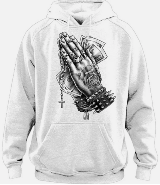 Praying hands Money tattoo Sweatshirt hoodie