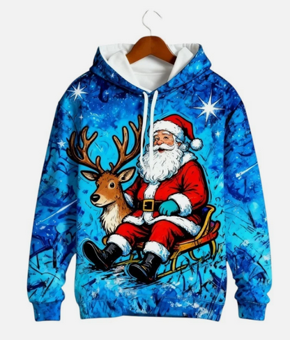 Christmas Man Hoodie Fashion Gingerbread Man 3D Print Sweatshirts Pocket