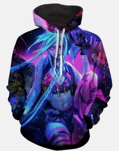 League Of Legends Champion Amazing Sexy Jinx Purple Hoodie