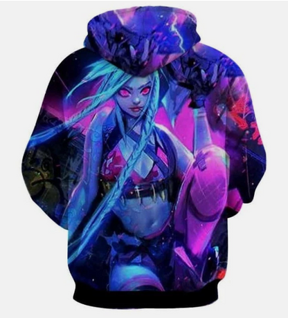 League Of Legends Champion Amazing Sexy Jinx Purple Hoodie