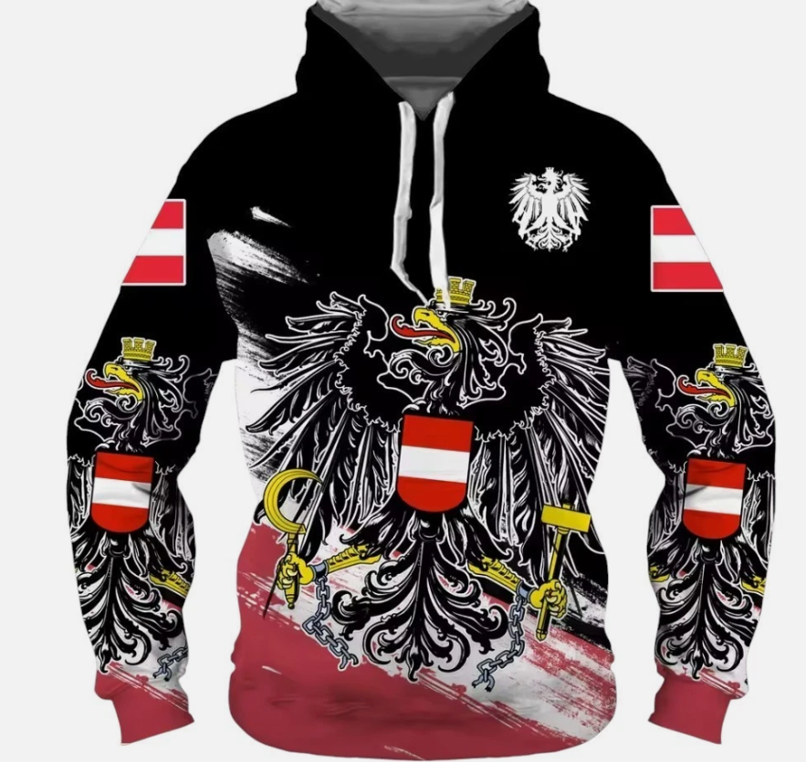 German Flag Eagle Hoodies 3D All Over Printed Hoodie Unisex Pullover