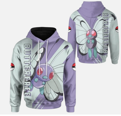 3D Anime Butterfree Printed Bug 3D Hoodie