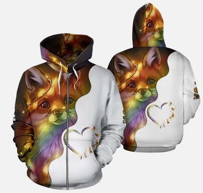 Fox Heart Wave Unisex 3D Print All Over Christmas Hoodie