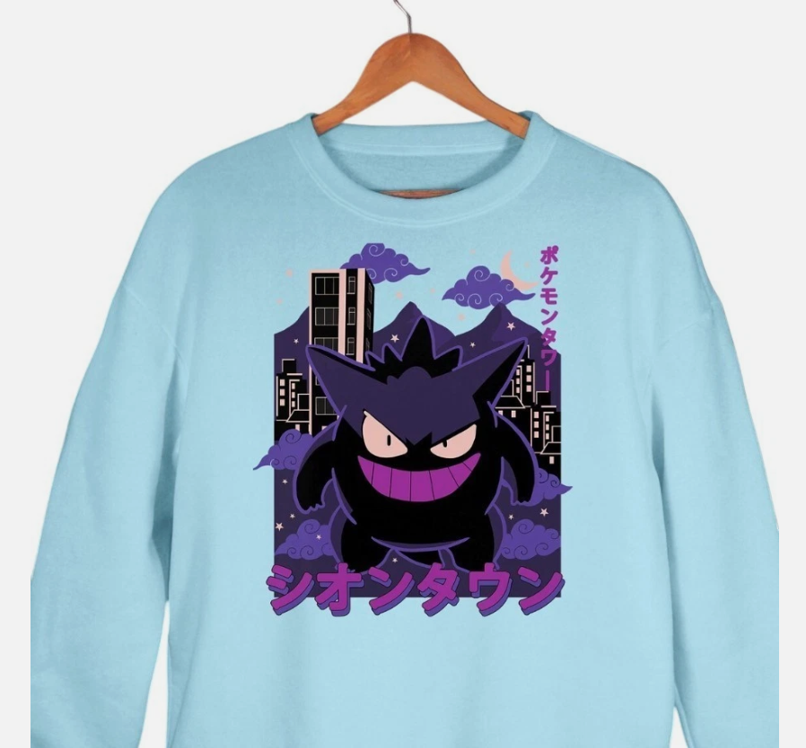 Gengy Hoodie Sweatshirt, Ghost Type Shirt, Funny Anime Gamer Hoodie Shir