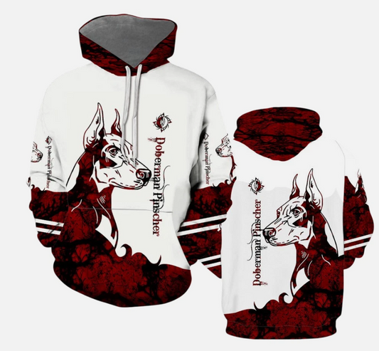 Doberman Pinscher Red 3D All Over Print Hoodie