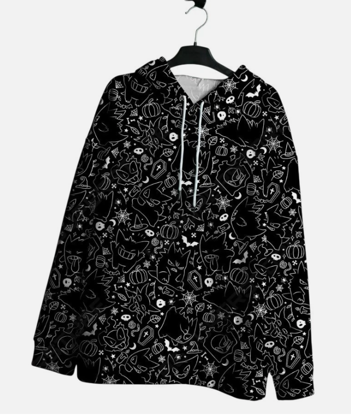 Gengar Hoodie Graphic Design Cute Gengar Art Funny Hoodie Unisex Trendy Hoodie