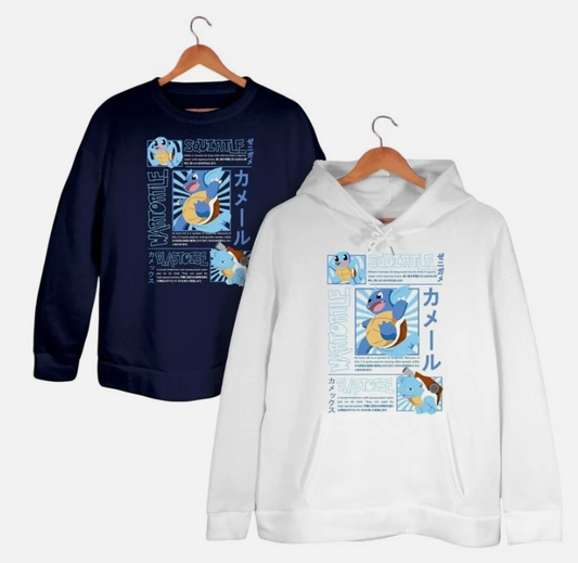 Wartortle Evolution Hoodie Sweatshirt - Water Type Sweatshirt