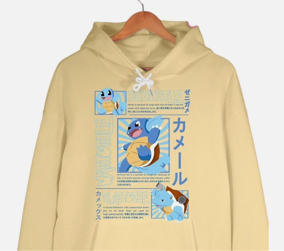 Wartortle Evolution Hoodie Sweatshirt - Water Type Sweatshirt