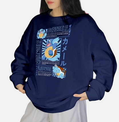 Wartortle Evolution Hoodie Sweatshirt - Water Type Sweatshirt