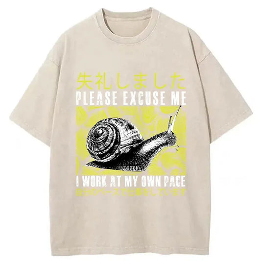 Snails That Work According To Their Own Rules Washed T-Shirt
