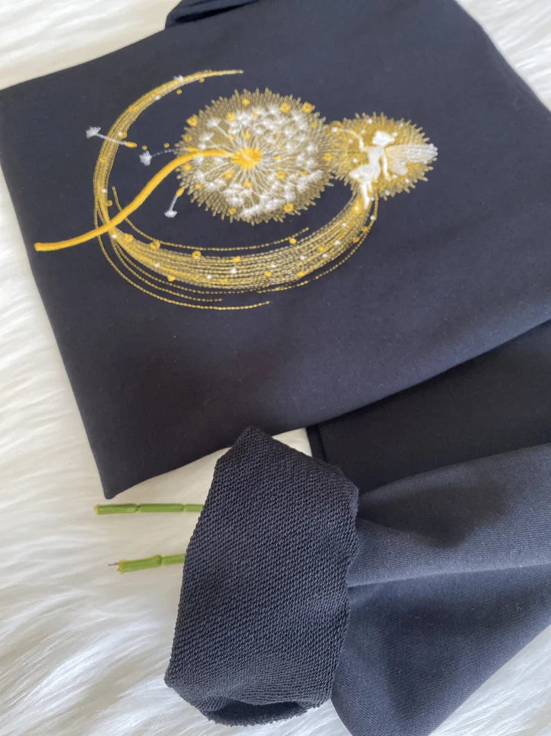 Embroidered Magic Dandelion and Fairy Sweatshirt