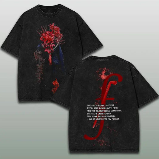 Fox Mask Silent Hill F Shirt, Horror Survival Game 2 Sided Shirt, Tsuneki Kotoyuki, Washed T-Shirt