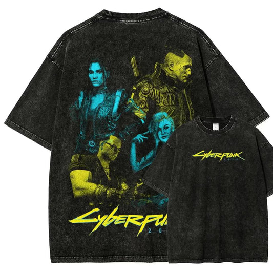Vintage Wash Cyber Metal Phantom Liberty Video Game Merch Metalhead Fan Gift, Washed T-Shirt