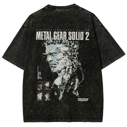 Vintage Acid Wash Gamer Shirts,Metal Gear, Gift For Him, Gift For Her, Unisex T-Shirt, Washed T-Shirt
