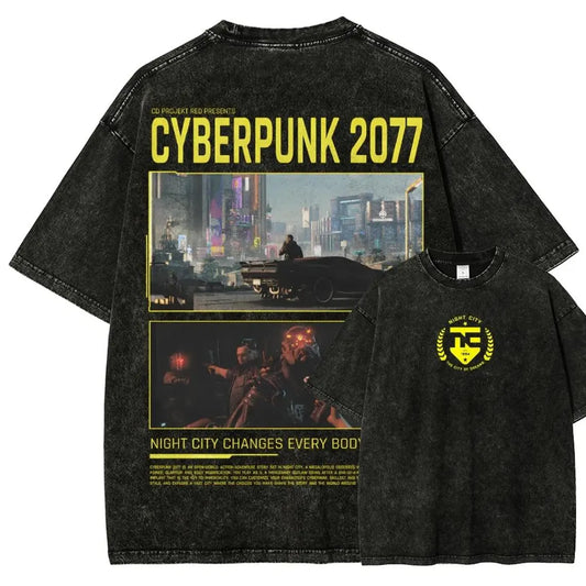 Vintage Wash Cyber Metal Phantom Liberty Video Game Merch Metalhead Fan Gift, Washed T-Shirt