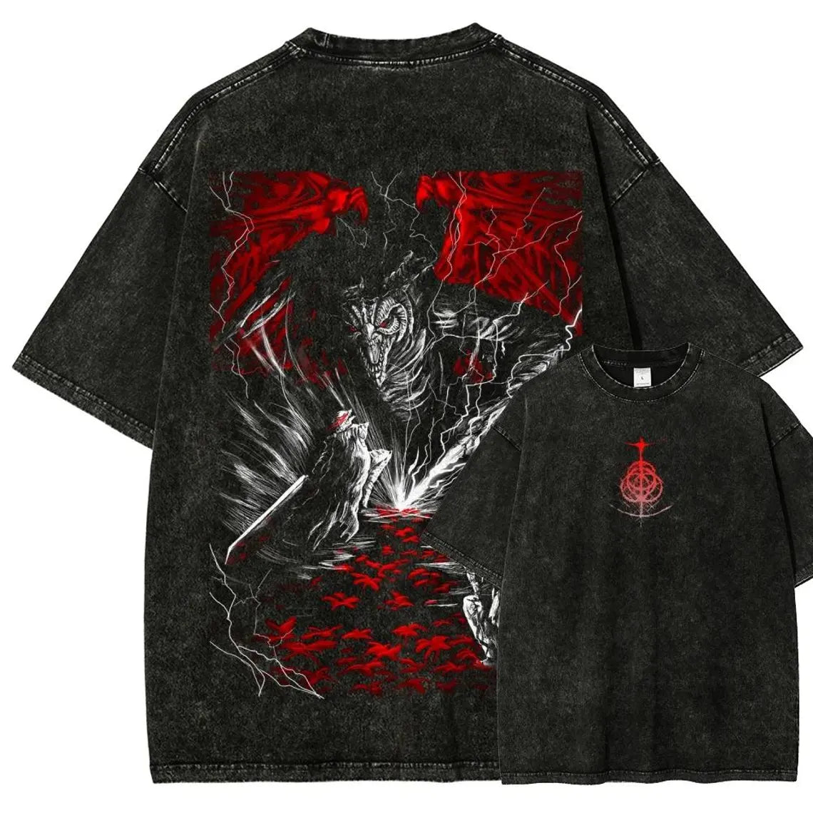 Elden Ring Vintage Shirt, Gamer Shirts, Gift For Him, Gift For Her, Washed T-Shirt