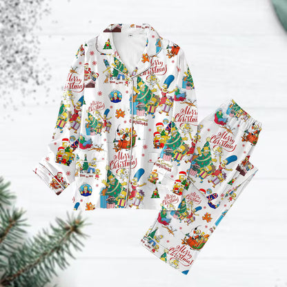 Homer Christmas Tree Pajamas, Simpsons Family Pajamas Set, Disney Merry Christmas Pajamas, Cartoon Holiday Pajamas, Xmas Party Gift