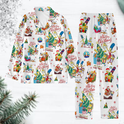 Homer Christmas Tree Pajamas, Simpsons Family Pajamas Set, Disney Merry Christmas Pajamas, Cartoon Holiday Pajamas, Xmas Party Gift