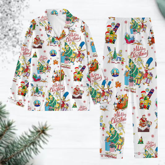 Homer Christmas Tree Pajamas, Simpsons Family Pajamas Set, Disney Merry Christmas Pajamas, Cartoon Holiday Pajamas, Xmas Party Gift