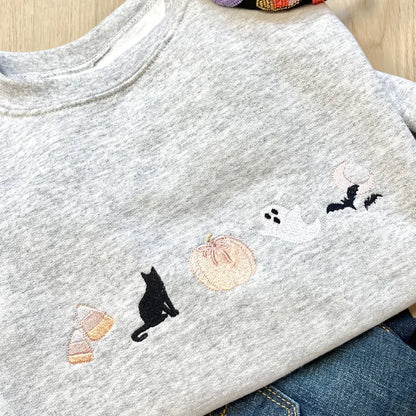 Embroidered Coquette Halloween Icon Crewneck Sweatshirt | Cute Halloween | Spooky Season