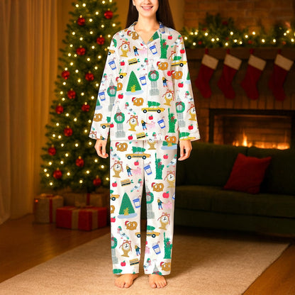 Women's Christmas In New York Pajama Set, Christmas Sleepwear Gifts Nightwear Pajama Set, In New York Nightwear Set for Her Pajama