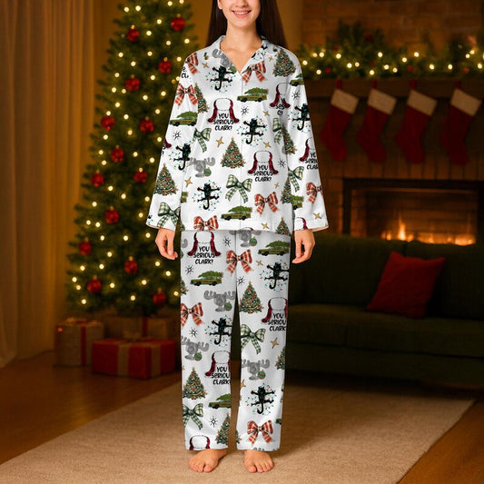 Griswold Pajamas Satin Set, Family Pajamas, Silky Pajamas, Christmas Vacation Pjs, Christmas Tree Farm Pajamas, National's Lampoon Pajamas