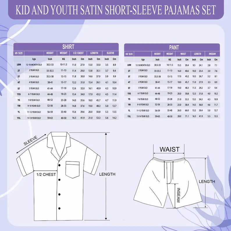 Blue Hawaiian Floral Silky Satin Pajama Set