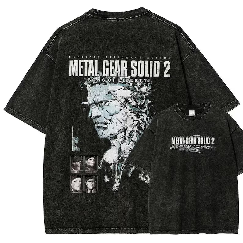 Vintage Acid Wash Gamer Shirts,Metal Gear, Gift For Him, Gift For Her, Unisex T-Shirt, Washed T-Shirt