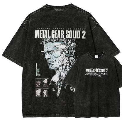 Vintage Acid Wash Gamer Shirts,Metal Gear, Gift For Him, Gift For Her, Unisex T-Shirt, Washed T-Shirt